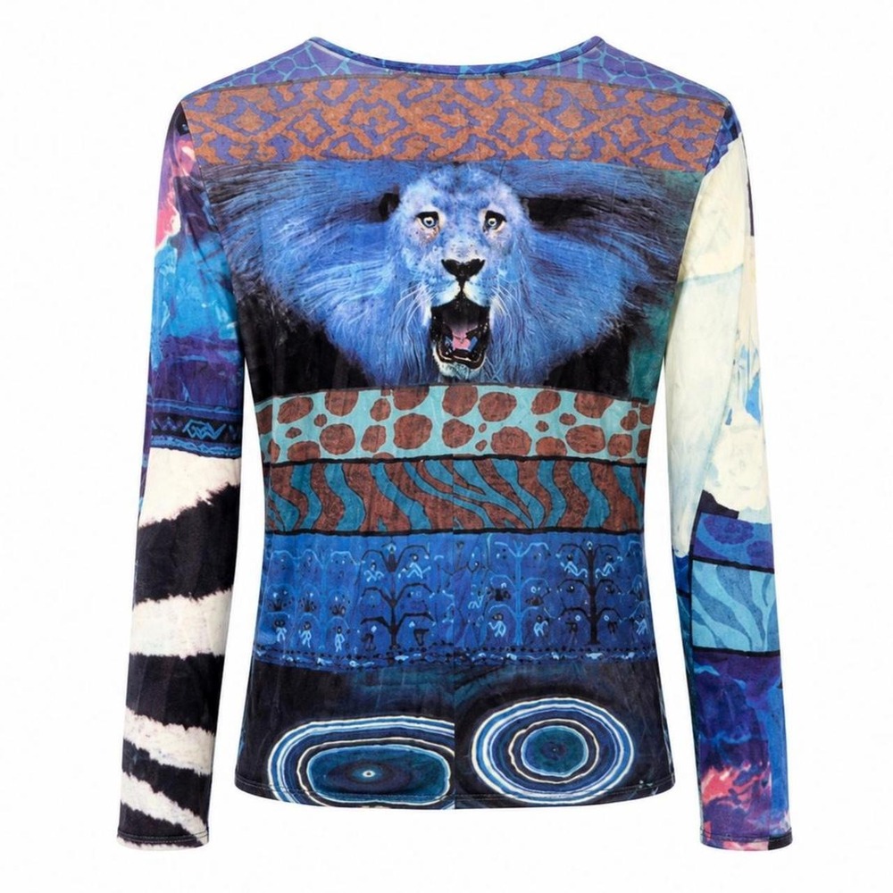 Cavalli Vintage Lion Lace Up Top RARE - Picture 2 of 6